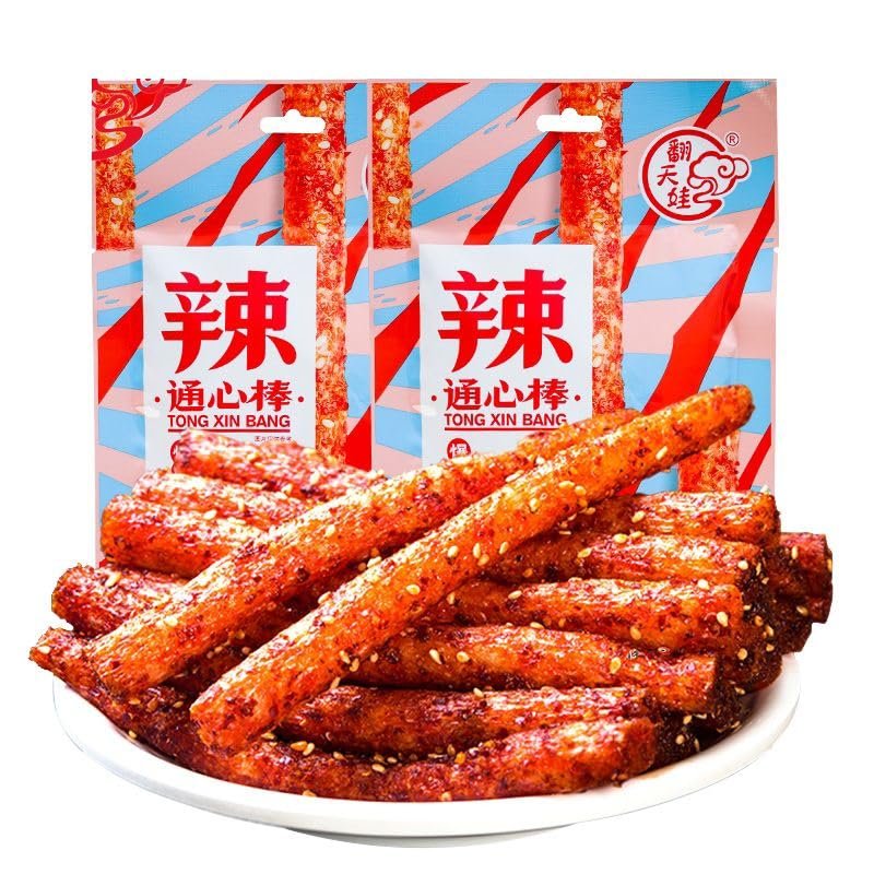 Chinese Spicy Strip Small Gluten,Handmade spicy strip,Vegan,Super spicy snack,Mala latiao,instant food,Healthy casual snacks,Snack Gifts,Classic spicy strip (super spicy,20packs)