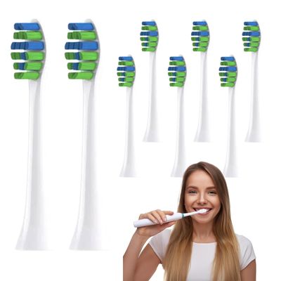 Electric Toothbrush Head Replacement - 8 Pack Compatible with 7am2m AM101/AM105, Soft Bristles,Copper-Free Design,Sonicare Toothbrush Head Compatible
