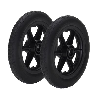 1 Pair 12in Wheelchair Rear Wheel Replacement Parts, 12 1/2  2 1/4 Solid Urethane Tire for Manual Wheelchairs, ABS Wheel Hub