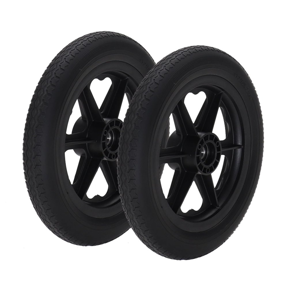 1 Pair 12in Wheelchair Rear Wheel Replacement Parts, 12 1/2  2 1/4 Solid Urethane Tire for Manual Wheelchairs, ABS Wheel Hub