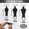 12PCS Zipper Repair Kit 3 Sizes Instant Zipper Rescue Zip Puller Replacement Fix for #3#5#8 Zipper Luggage, Backpacks, Jackets, Jeans, Extension & Fixing, Black, No Tools Needed view 2