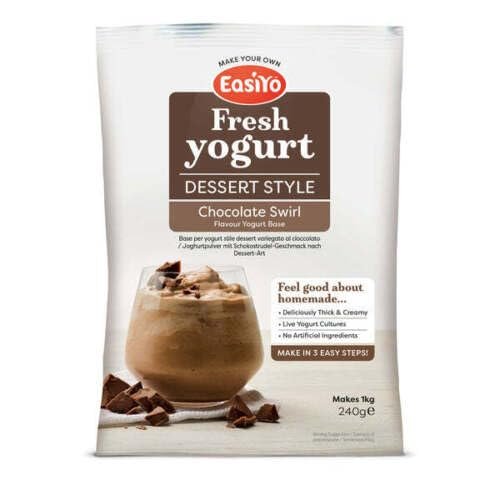 Easiyo Chocolate Swirl Flavoured Dessert Style Yogurt Mix Sachet 240g For Use With EasiYo Yogurt Makers