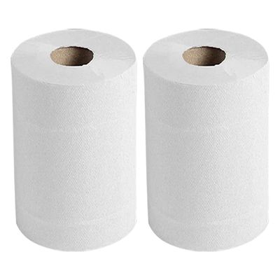 Pack of 2 Rolls X 2-Ply White Kitchen Rolls Embossed Centerfeed Kitchen Cleaning Paper Towel Disposable Double Layer Paper Roll Super Absorbent, Durable Household Paper Towels 300 Sheets PER Pack