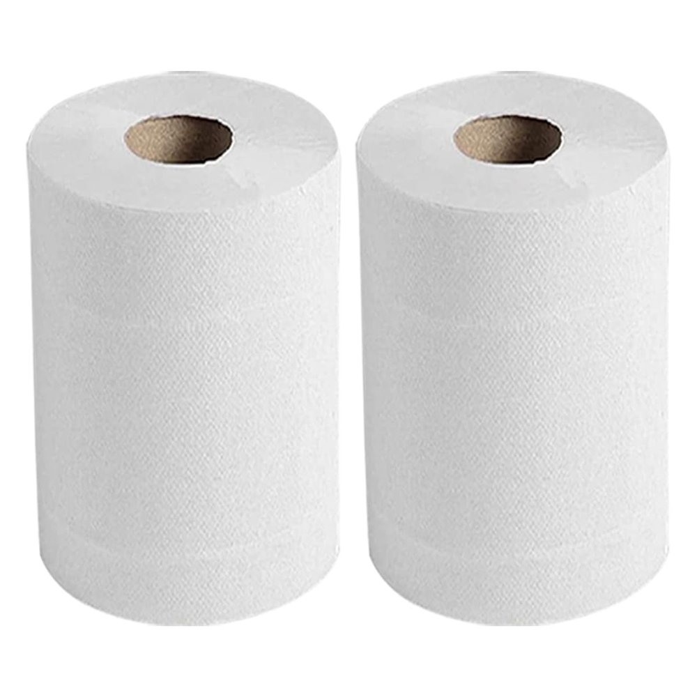 Pack of 2 Rolls X 2-Ply White Kitchen Rolls Embossed Centerfeed Kitchen Cleaning Paper Towel Disposable Double Layer Paper Roll Super Absorbent, Durable Household Paper Towels 300 Sheets PER Pack