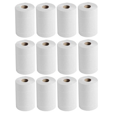 2-Ply Kitchen Roll White, Pack of 12 Rolls, Centerfeed Paper Towel High Absorbent, Durable, Multipurpose Kitchen Paper Rolls Embossed 300 Sheets Each Roll Hand Paper Towel Household Paper Towels
