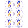 6 x Bladder Cancer Ribbon Edible Wafer or Icing Cupcake Toppers Party Cake Decorations Perfect For Brownies Cookies Muffins & More! (Premium Icing Sheet) view 1