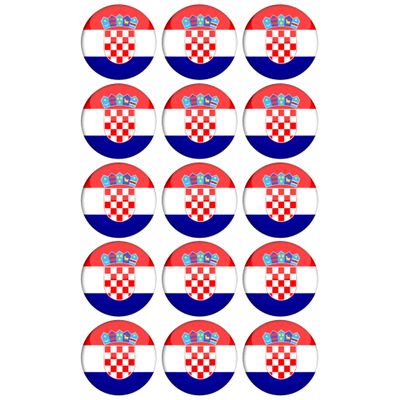15 x Croatia Flag Edible Wafer or Icing Cupcake Toppers Fun Country Party Cake Decorations Perfect For Brownies Cookies Muffins & More! (Premium Icing Sheet)