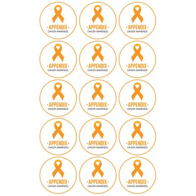15 x Appendix Cancer Ribbon Edible Wafer or Icing Cupcake Toppers Party Cake Decorations Perfect For Brownies Cookies Muffins & More! (Premium Icing Sheet)