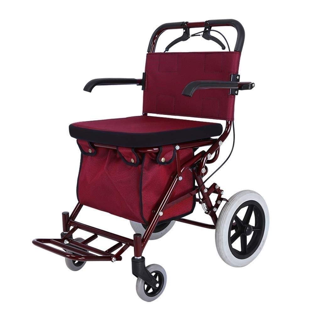 RajoNN Foldable Mobility Walking Aid Four-Wheeled Walker with Seat Walking Frame for The Elderly Shopping Pedal Walker Shopping Cart Double The Comfort Lofty Ambition