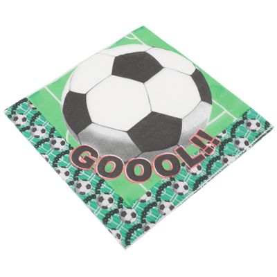 Amosfun 60pcs Football Napkins Football Party Decorations for Birthday Party Supplies Soccer Theme Tableware for Soccer Celebrations