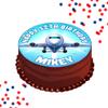 Aeroplane Kids Party Blue PERSONALISED Cake or Cupcake Icing Toppers - Birthday Cake Decorations Perfect For Cakes Brownies Cookies Muffins & More! (35 x Circle Cupcake Toppers (3.5cm x 3.5cm)) view 2