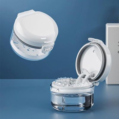 1 Pcs Denture Bath Box Cup Complete Clean Care for Dentures Braces Cleaner Cup