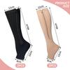 2 Pairs of Open Toe Zip Socks, Toeless Support Socks, Breathable and Comfortable Compression Socks, Outdoor Sports Stockings, Unisex Knee High Socks view 3