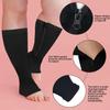 2 Pairs of Open Toe Zip Socks, Toeless Support Socks, Breathable and Comfortable Compression Socks, Outdoor Sports Stockings, Unisex Knee High Socks view 4
