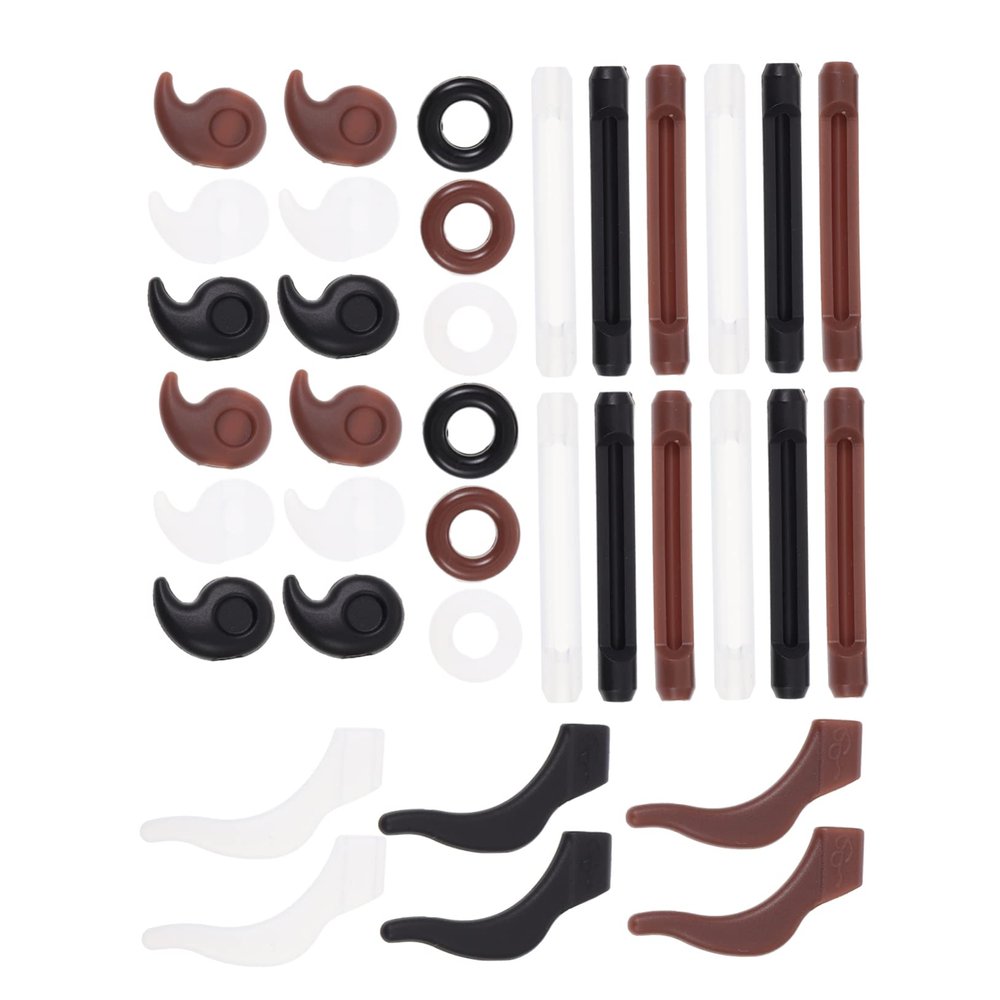 Healvian Glasses Leg Covers Eyeglass Tools Round Shaped Silicone Earmuffs Slip Grips for Glasses and Sunglasses