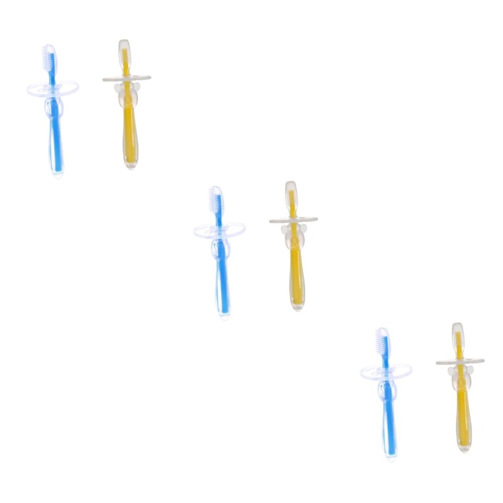 HAPINARY 6pcs Silicone Toothbrush for Training Bristles for First Toothbrush for Childs at Home