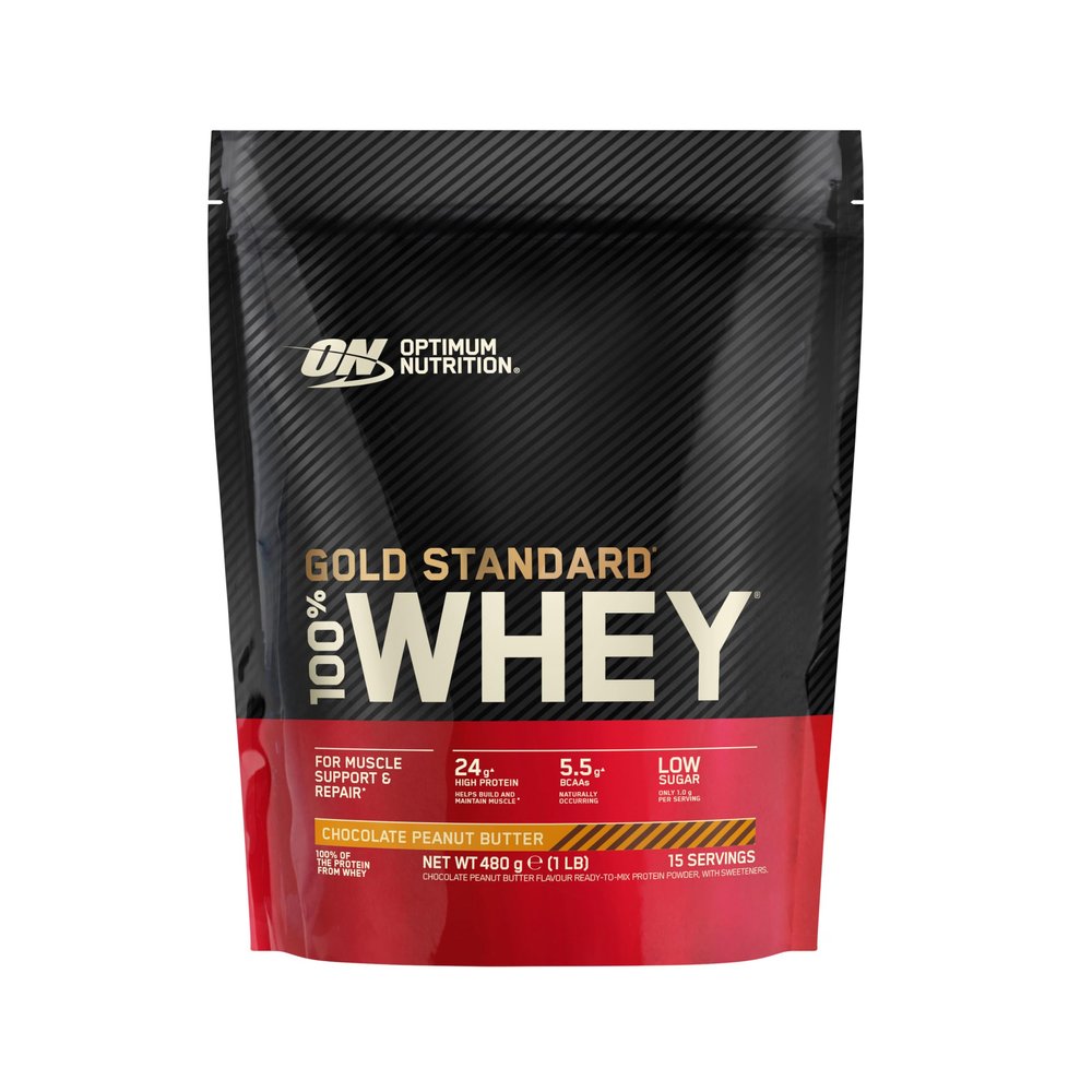 Optimum Nutrition Gold Standard 100% Whey Protein Powder, Chocolate Peanut Butter Flavour, 480g, 15 Servings