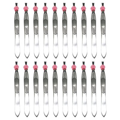 CANIGHT 24pcs Long Tweezers for Eyebrow Stainless Steel Eyebrow Clip Heart Shape Multipurpose Makeup Eyelash Tweezers