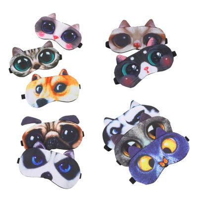 BCOATH Silk Animal Eye Mask Blackout Sleep Mask for Travel Comfortable Weighted Eye Cover Set