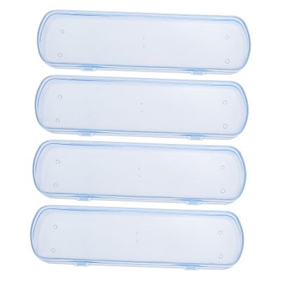 BCOATH 4pcs Blue Toothbrush Travel Case Set, Portable Toothpaste Holder and Outdoor Toothbrush Storage Boxes for Business Trips and Daily Use