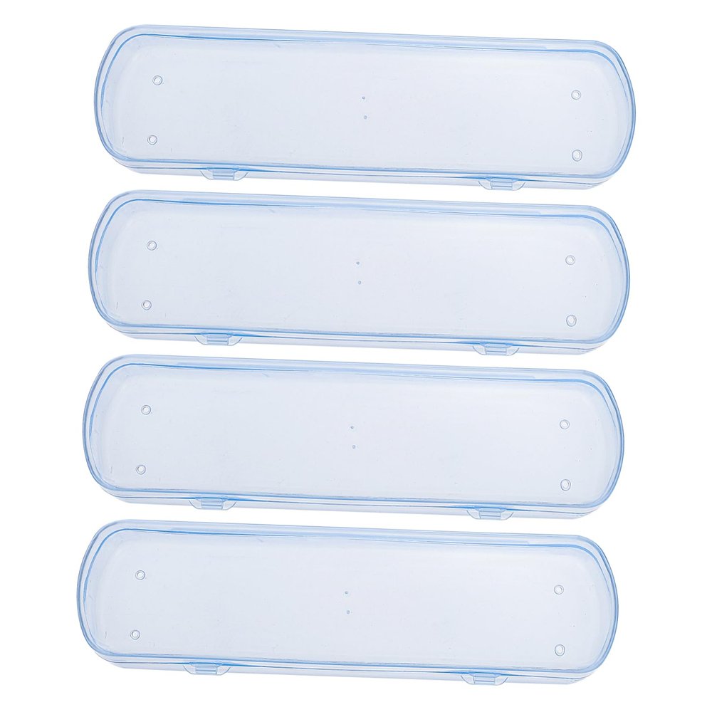 BCOATH 4pcs Blue Toothbrush Travel Case Set, Portable Toothpaste Holder and Outdoor Toothbrush Storage Boxes for Business Trips and Daily Use