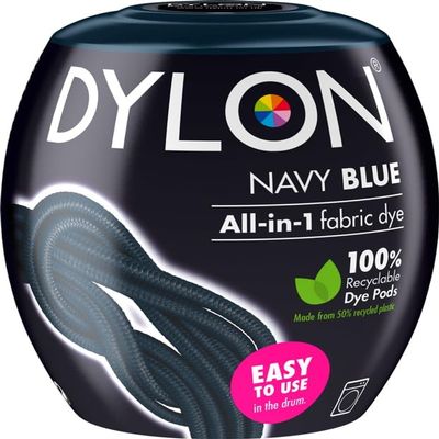 350g Machine Fabric Dye | All-in-1 Machine Dye Pod Fabric Wash for Coloring Clothes, Bed Sheets | Arts & Crafts, Textile, Home Decor, Intense Black (Navy Blue, 350 Gram)