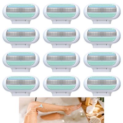 Edksegjcsous 12 Pcs Replacement Razor Blades Compatible with Gillette Venus, Extra Smooth Women's Razor Blade Refills, 3 Layer Blade & Pivoting Head, Effortless Glide, Easy to Replace