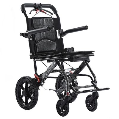 YFJBDKS Ultralight Lightweight Folding Wheelchair, with Handbrake, Weights Only 18lbs, Compact Wheelchair, Ultralight Folding Travel Wheelchair for Adults & Kids,carbon fiber model