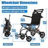YFJBDKS Ultralight Lightweight Folding Wheelchair, with Handbrake, Weights Only 18lbs, Compact Wheelchair, Ultralight Folding Travel Wheelchair for Adults & Kids,carbon fiber model view 2