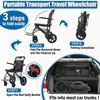 YFJBDKS Ultralight Lightweight Folding Wheelchair, with Handbrake, Weights Only 18lbs, Compact Wheelchair, Ultralight Folding Travel Wheelchair for Adults & Kids,carbon fiber model view 4