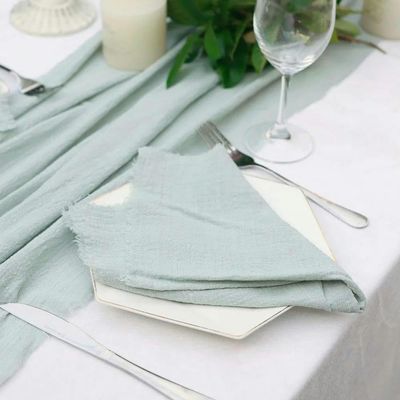 100piece 42x42cm Napkins Table Decoration Cotton Gauze Tea Towel Dining Place Mats Restaurant Supplies-Light Green