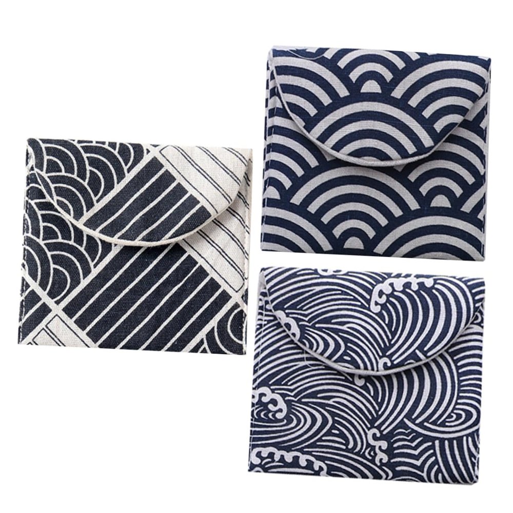 Healvian 2 Sets Menstrual Pad Bag Sanitary Napkin Holder Nursing Pad Pouch for Wash Bag for Travelling Random Style Random Color