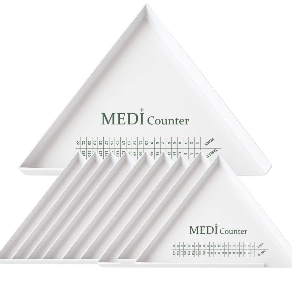 10 x Professional Triangle Tablet Counter - Durable Plastic Design (Large: 230mm)