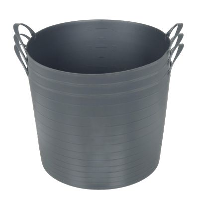 Azuma 42L Flexi Tubs 3 Pack - Versatile Large Garden Tubs with Handles, Handy Builders Buckets Heavy Duty, Ideal Bath Bucket & Flexi Bucket, Durable Flexible Buckets for Home & Garden (Grey)