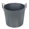 Azuma 42L Flexi Tubs 3 Pack - Versatile Large Garden Tubs with Handles, Handy Builders Buckets Heavy Duty, Ideal Bath Bucket & Flexi Bucket, Durable Flexible Buckets for Home & Garden (Grey) view 1