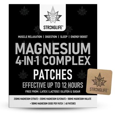 Magnesium 4-in-1 Complex Transdermal Patches  60 Patches for Muscle, Bone, and Relaxation Support | High Absorption, Like Capsules and Powder, Easy to Use, Long-Lasting, Complete Magnesium Supplement