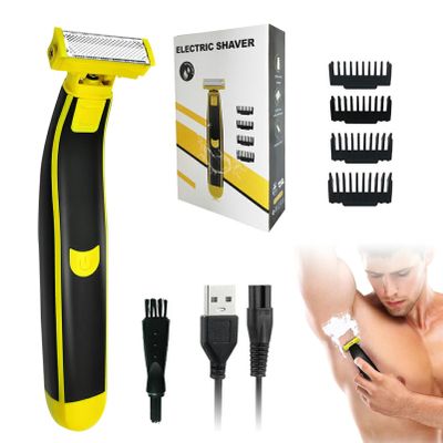 Afenau Full Body Washed Wet and Dry Shaver for Men, Mens Electric Shaver Waterproof, Dry Wet Dual Shaving, USB Rechargeable Electric Razor Body Shavers, Body Hair Trimmer for Men, Facial Shaver