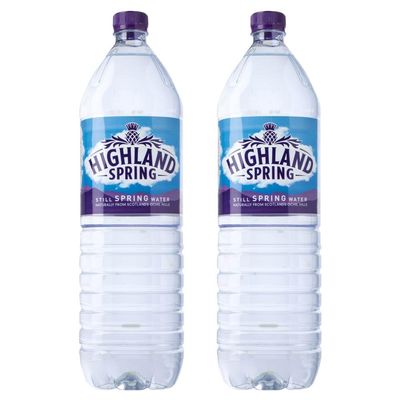 Highland Spring Still Water 2ltr Pack of 2 Family Size Multipack Mineral Drink Pure Aqua Healthy Hydrate Beverage with Welari Thank You Card | (2pack) (2L)
