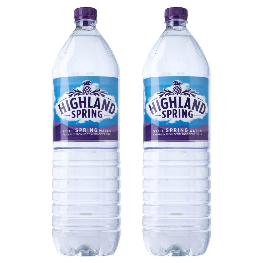 Highland Spring Still Water 2ltr Pack of 2 Family Size Multipack Mineral Drink Pure Aqua Healthy Hydrate Beverage with Welari Thank You Card | (2pack) (2L)