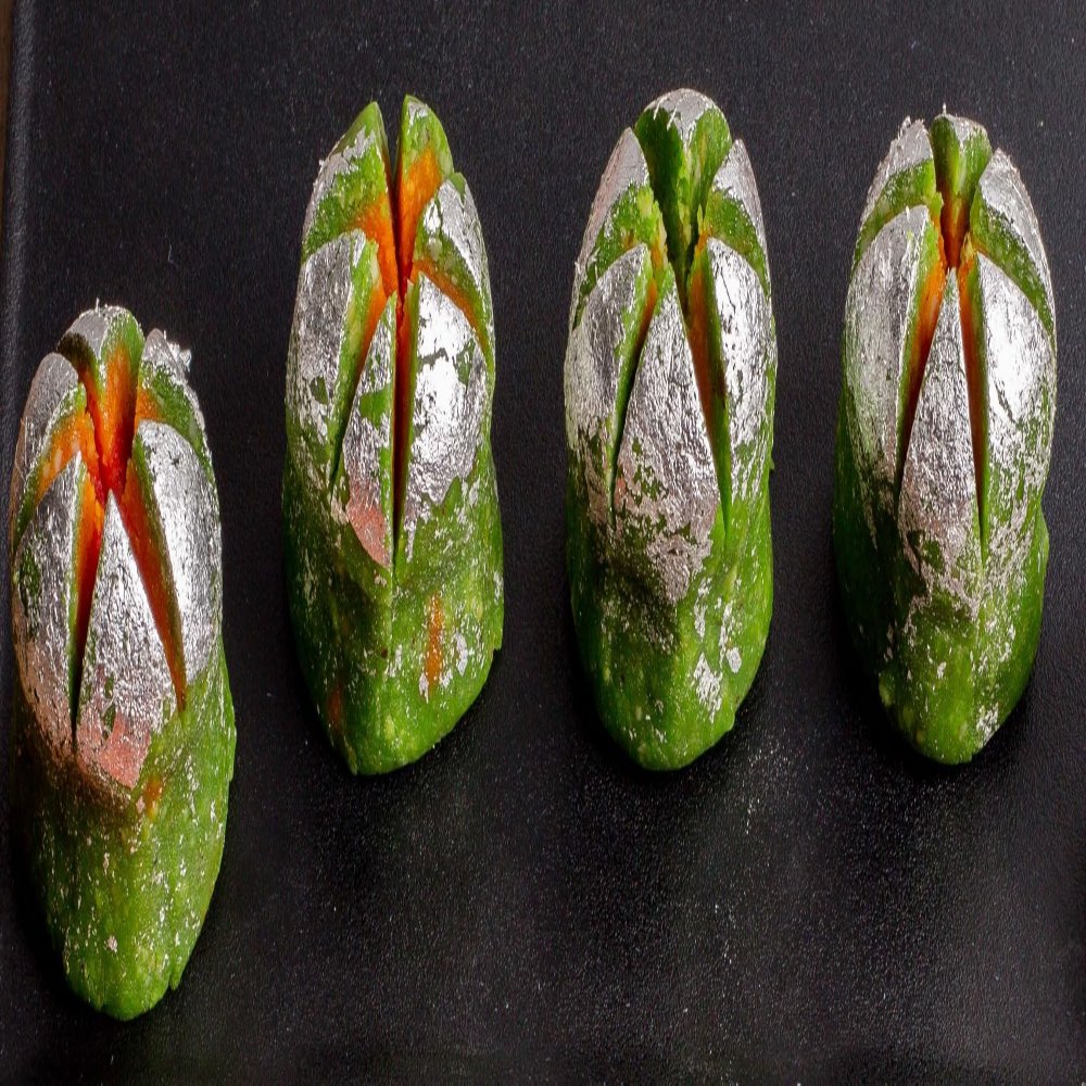 Lilys Special Kaju Komal Made With Cashew nuts, Pistachio nuts and Almonds & Approximent Weight for four pieces 200g