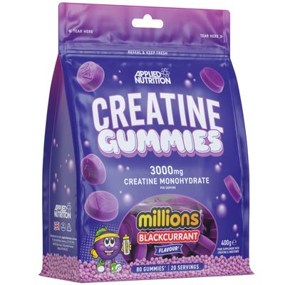 Applied Nutrition Creatine Gummies - 3000mg Creatine Monohydrate per Serving - 80 Chewable Vegan Gummies for Strength, Power & Recovery (20 Servings)