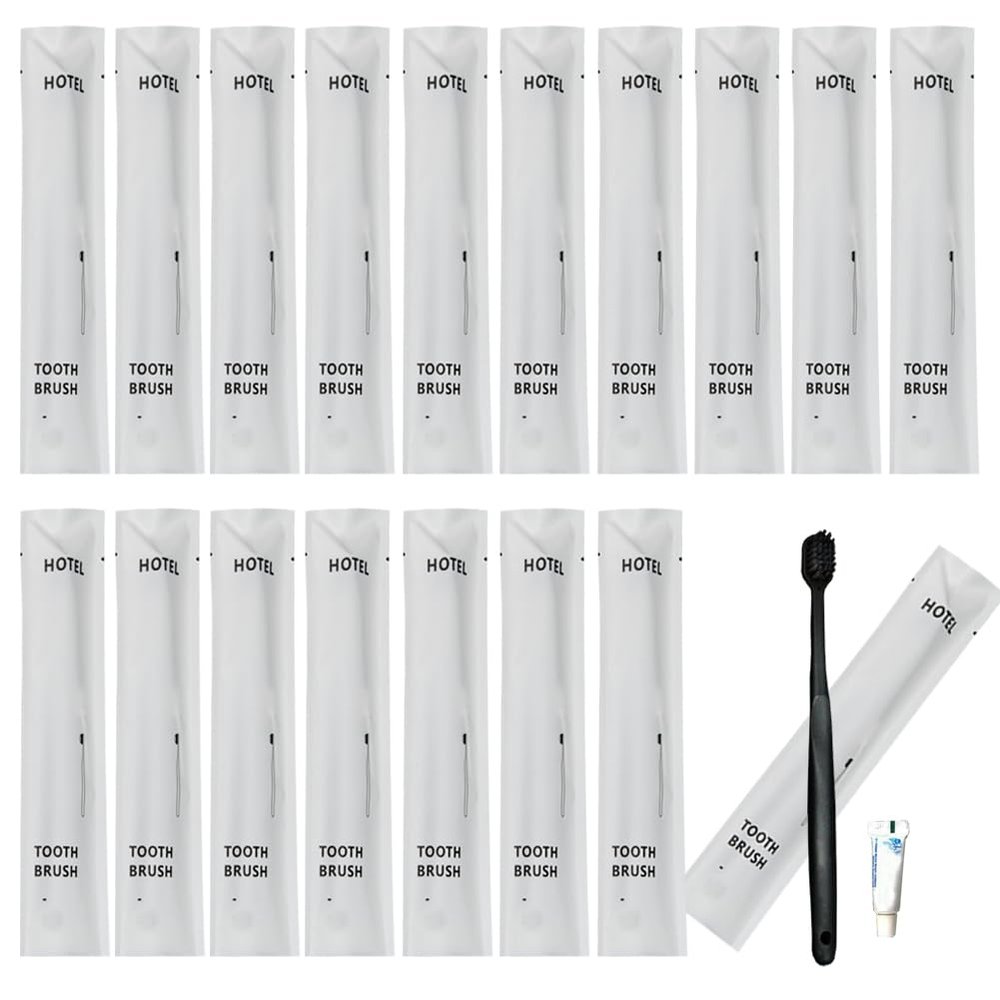 20Pcs Individually Wrapped Manual Disposable Toothbrushes with Toothpaste,Bulk Travel Toothbrushes for Guest, Soft Bristles Hotel Toothbrush Kit, Prepasted Guest's Toothbrushes for Home Hotel Travel