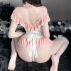 cxbyjyg Sexy lingerie sexy cute maid outfit hot two dimensional role play uniform set Pink view 4