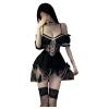 cxbyjyg Sexy pure desire Lolita dress cosplay sexy lingerie maid uniform seduction suit Black view 1
