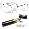 TWINKLE TWINKLE 2 PACK Reading Glasses Slim Eyeglasses with Pen Clip Tube Case Portable Lightweight UK R282 (2 Pairs Gunmetal, +225 Magnification) view 2