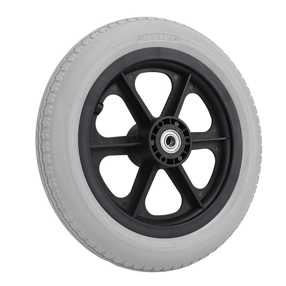 12 Inch PU Wheelchair Caster, Wheelchair 12 Inch Rear Wheel Long Lasting Non-Slip Tire with Strong Bearing Capacity, Professional Design, for Wheelchairs, Walkers