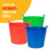Amtech - 3 Pack Flexi Tub for Carrying Water, Soil, Bricks, Animal Feed and More, Super Strong Reinforced Handles, Durable and Long Lasting, Heavy Duty, Cold Resistant (Red, Green & Blue) (26L) view 2