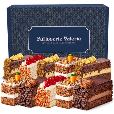 Patisserie Valerie Madame Valerie's Patisserie Box - 10 handmade cake slices - Caramel, Honeycomb & Chocolate, Strawberry Gateaux, Carrot Cake & Double Chocolate Gateaux - Ideal for Afternoon Tea
