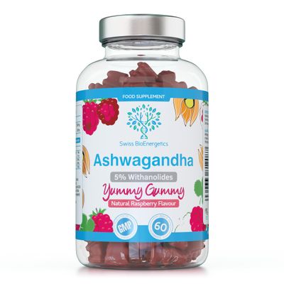 Ashwagandha Gummies 1200mg  60 High Strength Vegan Gummies  1 Month Supply  Ashwagandha Root Extract  Stress & Mood Support  Gluten Free, Non-GMO  Natural Berry Flavour - UK Made