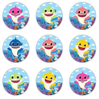 24 x Shark Edible Rice Wafer Paper Cupcake Toppers Cake Decorations Birthday Party